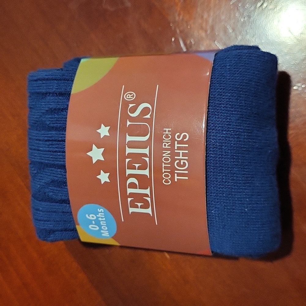 Navy blue cotton rich tights